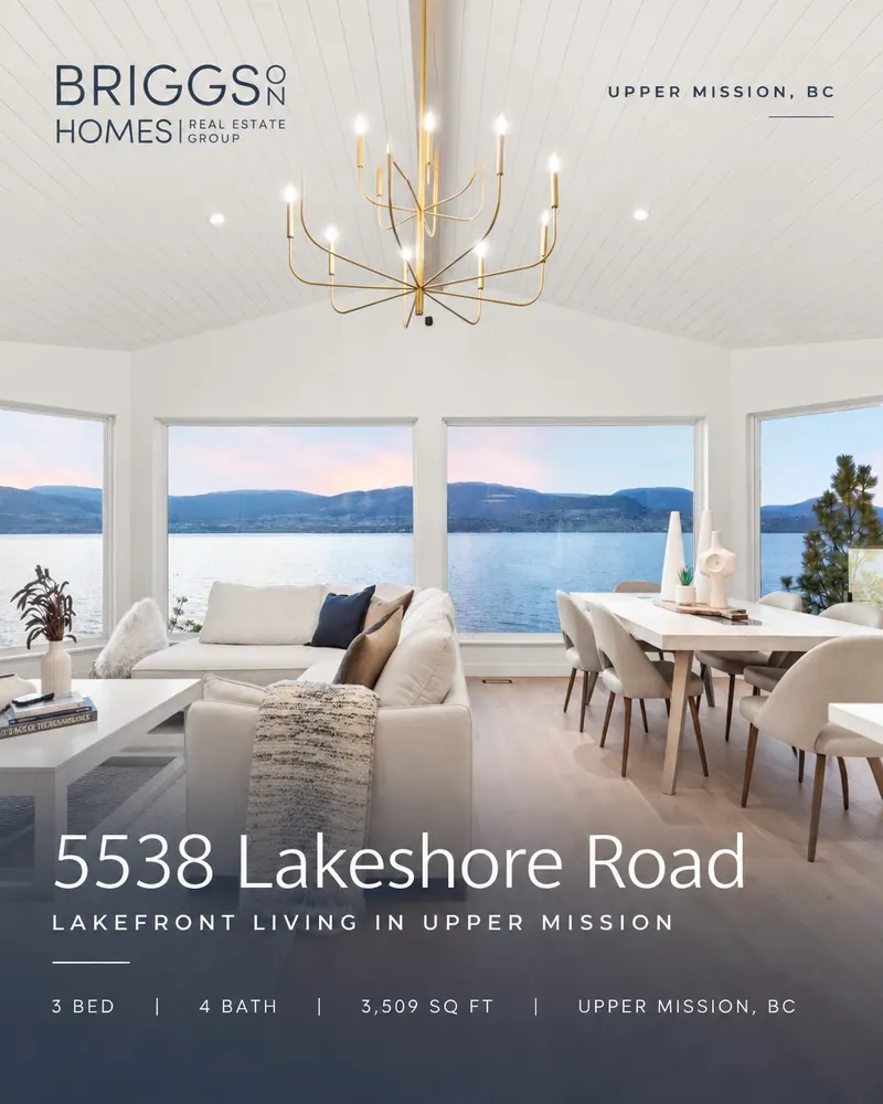 Ein Immobilien-Post, den Native für Briggs on Homes erstellt hat: 5538 Lakeshore Road, Wohnen am See in Upper Mission