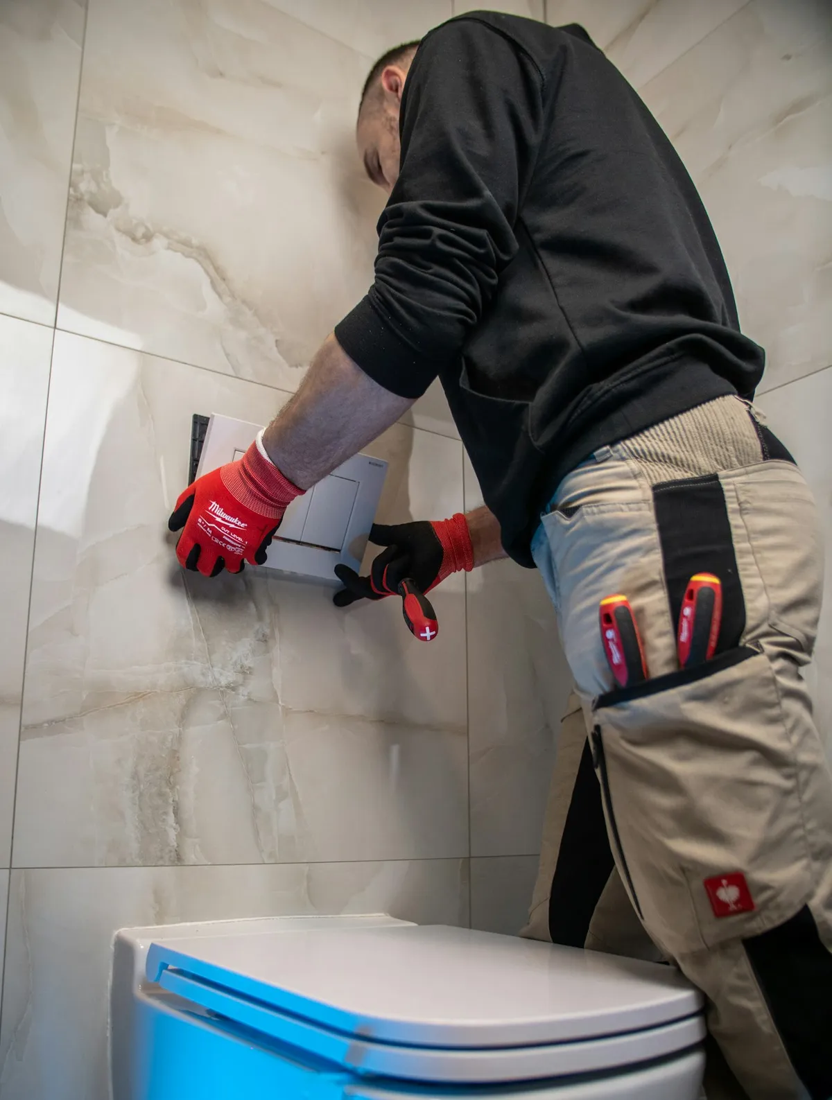 A bathroom renovation